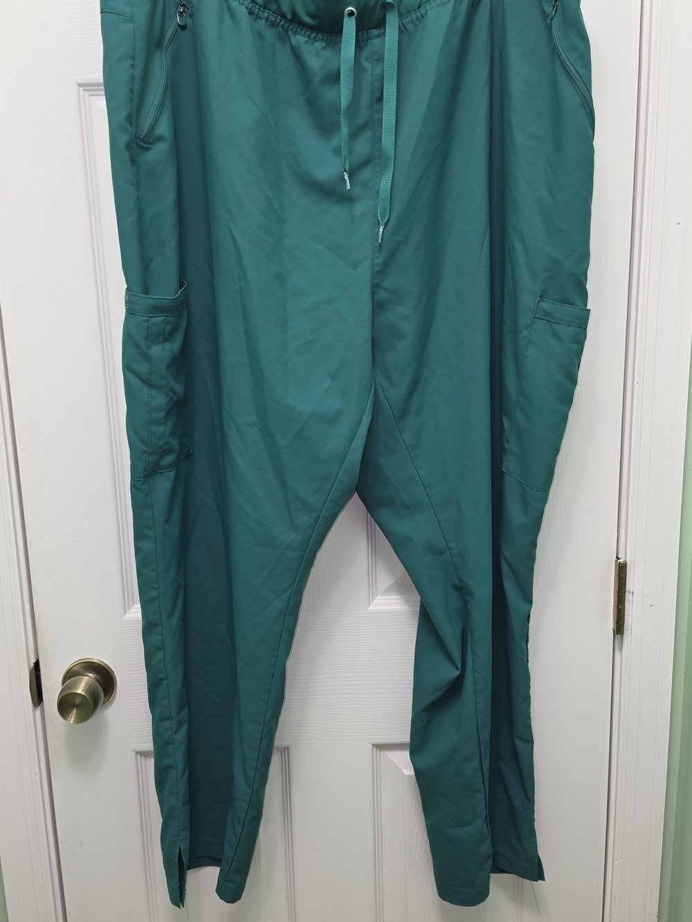 Med Couture Insight Womens Scrub Pants 4XL Teal Green Zipper Pocket Elastic Wais